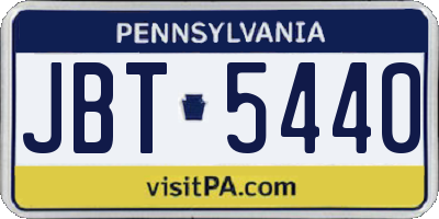 PA license plate JBT5440