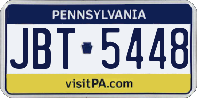 PA license plate JBT5448