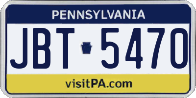PA license plate JBT5470