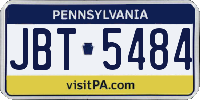 PA license plate JBT5484