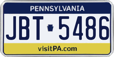 PA license plate JBT5486