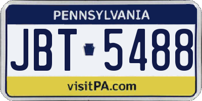 PA license plate JBT5488
