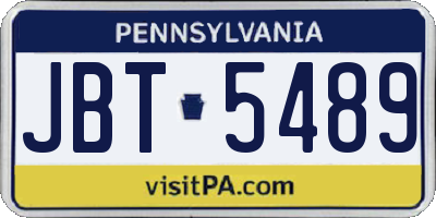 PA license plate JBT5489