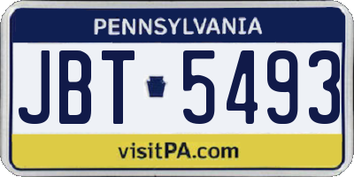 PA license plate JBT5493