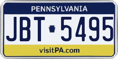 PA license plate JBT5495