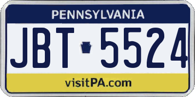 PA license plate JBT5524