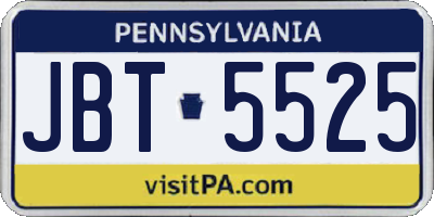 PA license plate JBT5525
