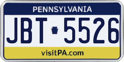 PA license plate JBT5526