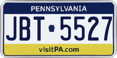 PA license plate JBT5527