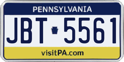 PA license plate JBT5561