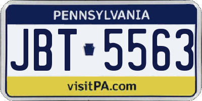 PA license plate JBT5563