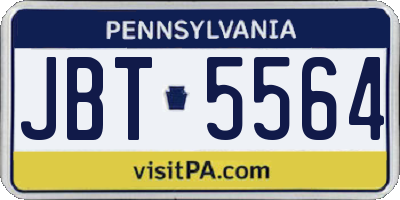 PA license plate JBT5564