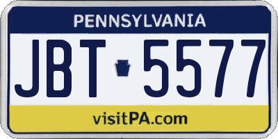 PA license plate JBT5577