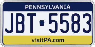 PA license plate JBT5583
