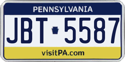 PA license plate JBT5587