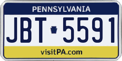 PA license plate JBT5591