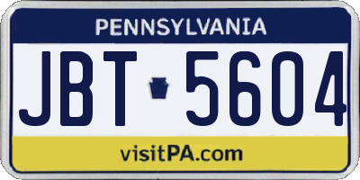 PA license plate JBT5604