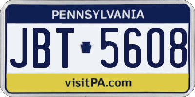 PA license plate JBT5608