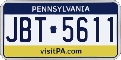 PA license plate JBT5611