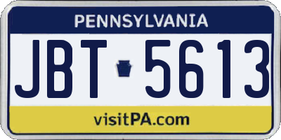 PA license plate JBT5613