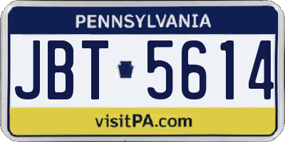PA license plate JBT5614