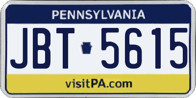 PA license plate JBT5615