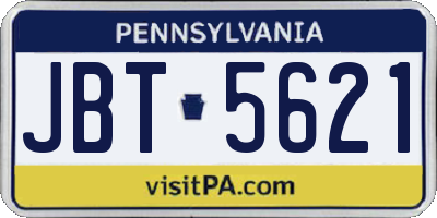 PA license plate JBT5621
