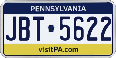 PA license plate JBT5622