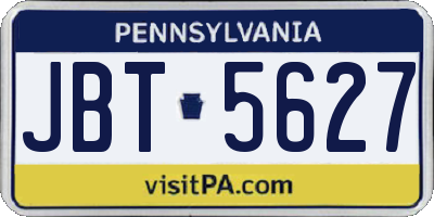 PA license plate JBT5627