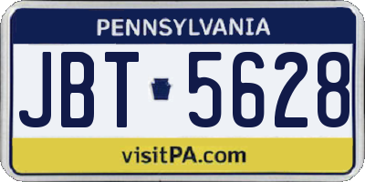 PA license plate JBT5628
