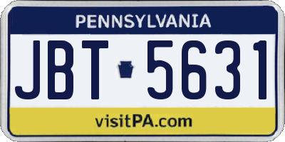 PA license plate JBT5631