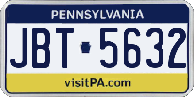 PA license plate JBT5632