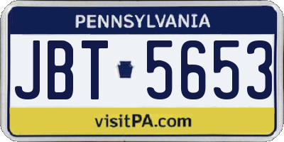 PA license plate JBT5653