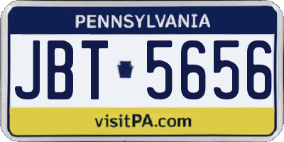 PA license plate JBT5656