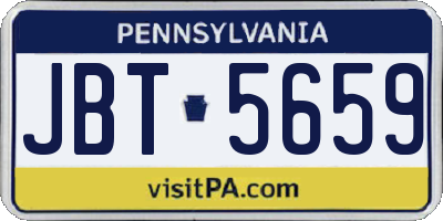 PA license plate JBT5659