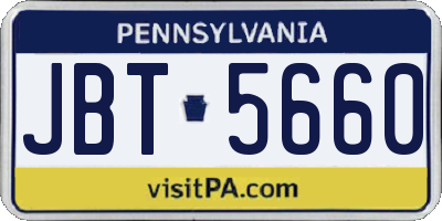 PA license plate JBT5660