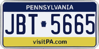 PA license plate JBT5665