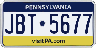 PA license plate JBT5677