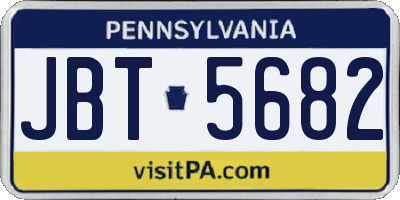 PA license plate JBT5682