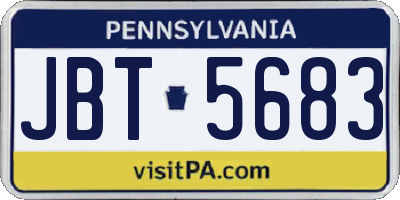 PA license plate JBT5683