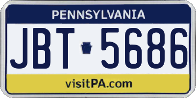PA license plate JBT5686