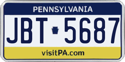 PA license plate JBT5687
