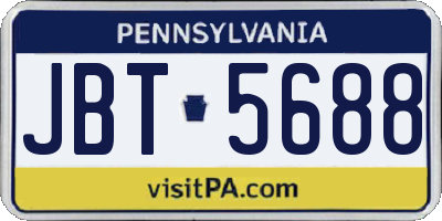 PA license plate JBT5688