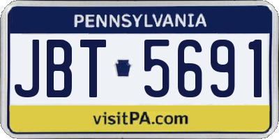 PA license plate JBT5691
