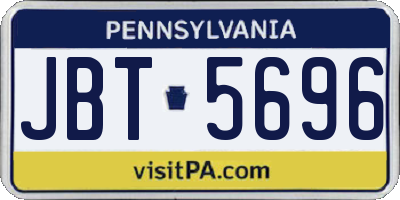 PA license plate JBT5696