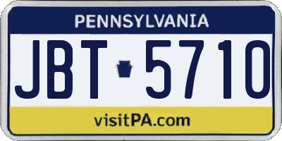 PA license plate JBT5710