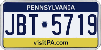 PA license plate JBT5719