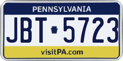 PA license plate JBT5723