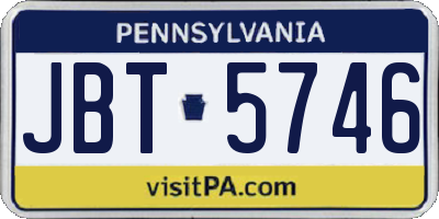 PA license plate JBT5746