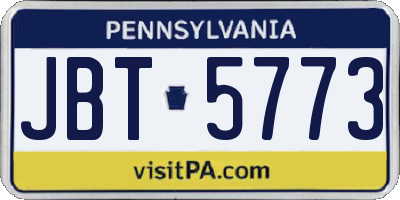 PA license plate JBT5773